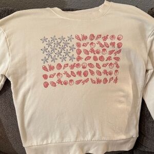 C&C California Cream Sweatshirt with Red and Blue Seashell Design
